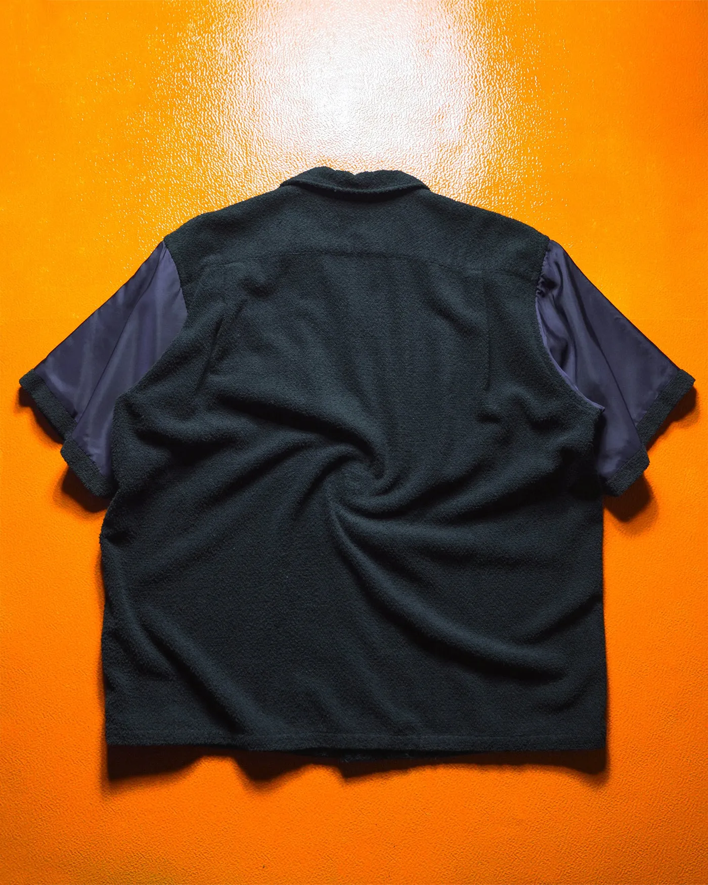 1996 Black Terry Contrast Sleeve Panel Boxy Shirt (~L~)