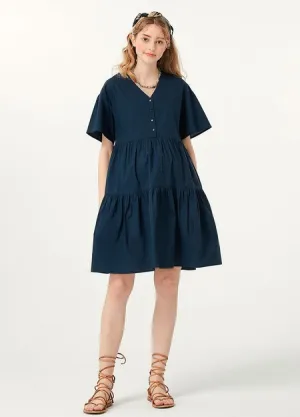 231008B7 Flared Hem Cotton Maternity & Nursing Dress