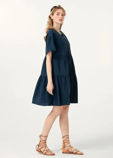 231008B7 Flared Hem Cotton Maternity & Nursing Dress