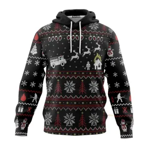 3D Firefighter Fire Dept Pattern Ugly - 3D Hoodie QT309625