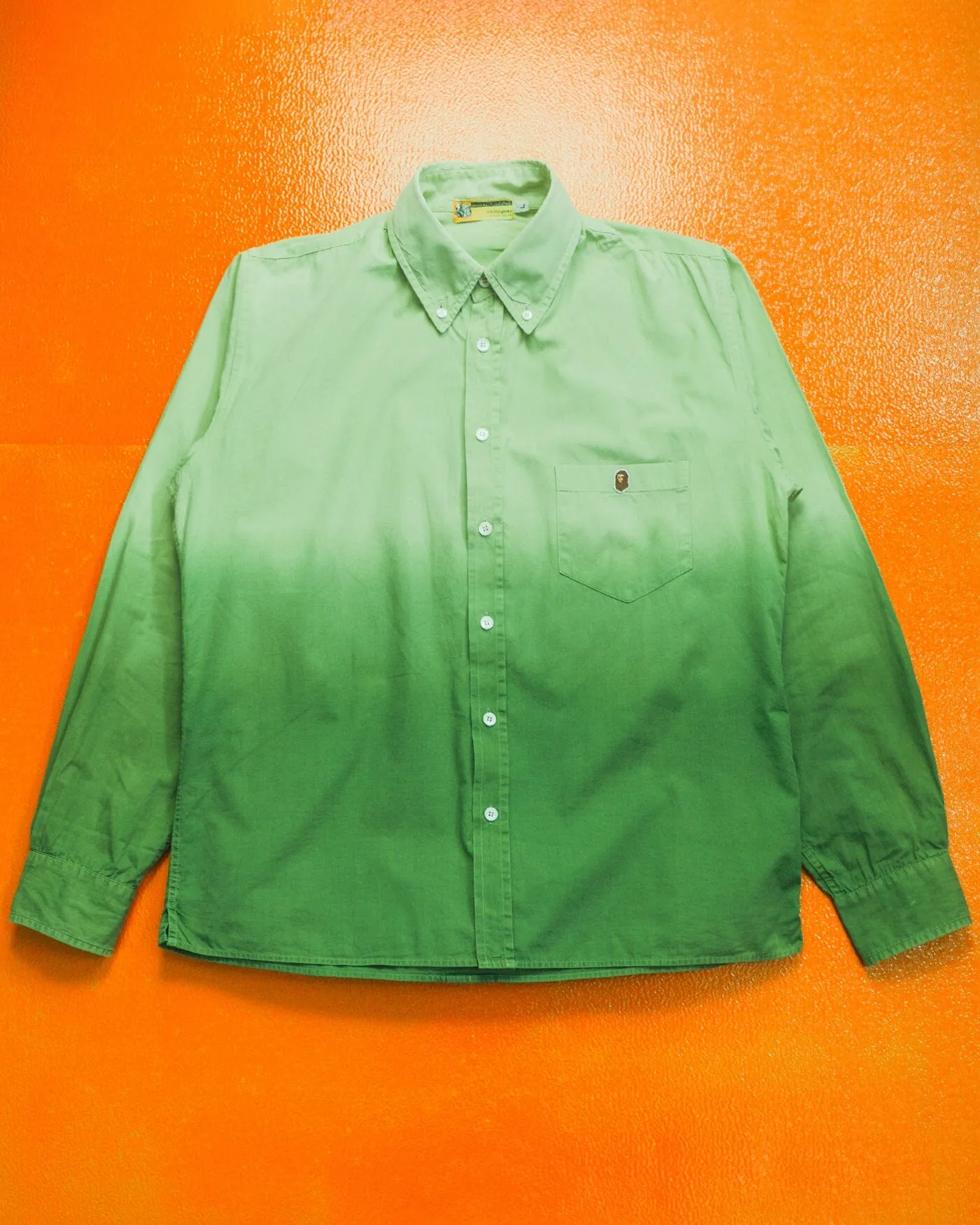 90s Green Gradient Long-sleeve Shirt (~M~)