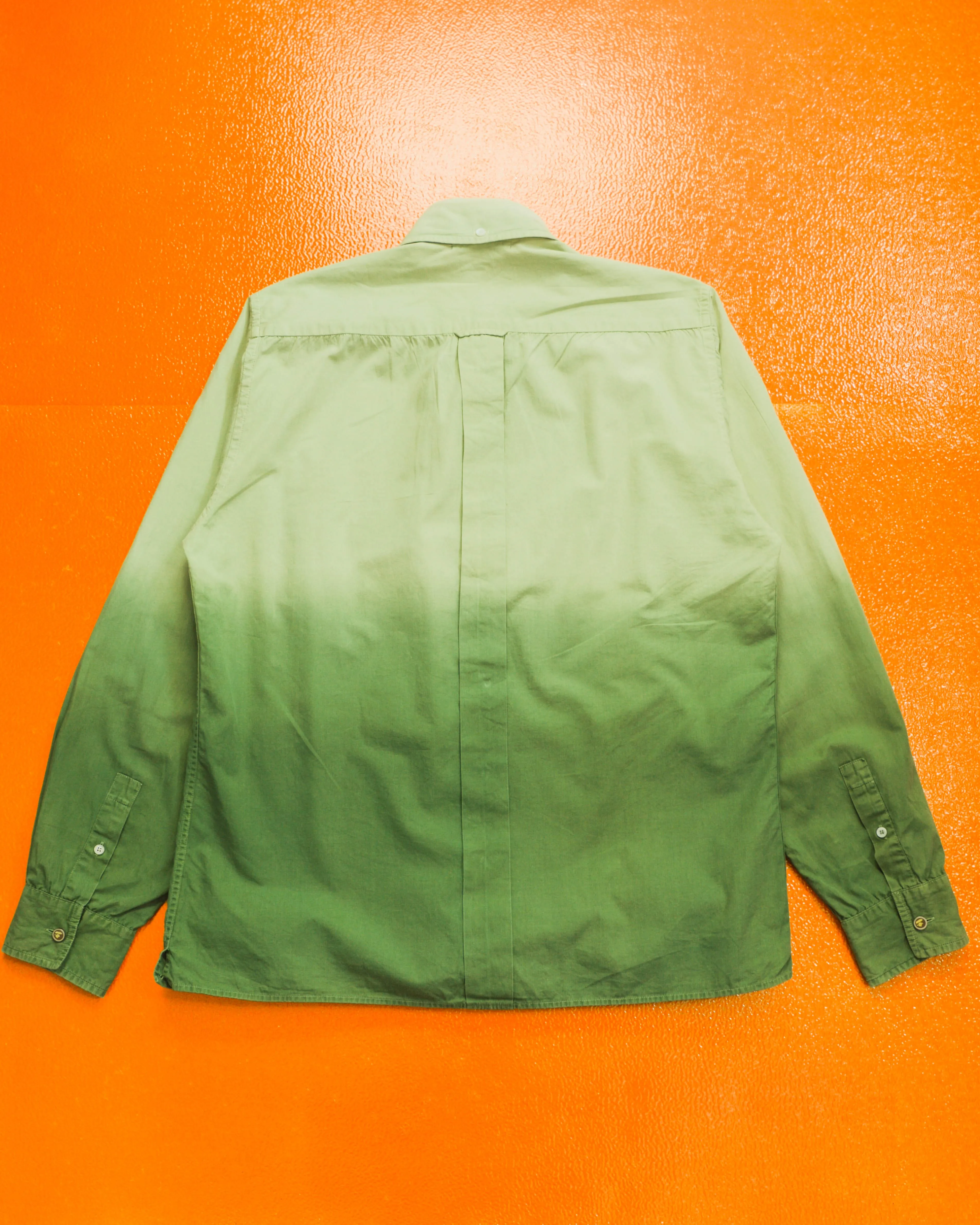 90s Green Gradient Long-sleeve Shirt (~M~)