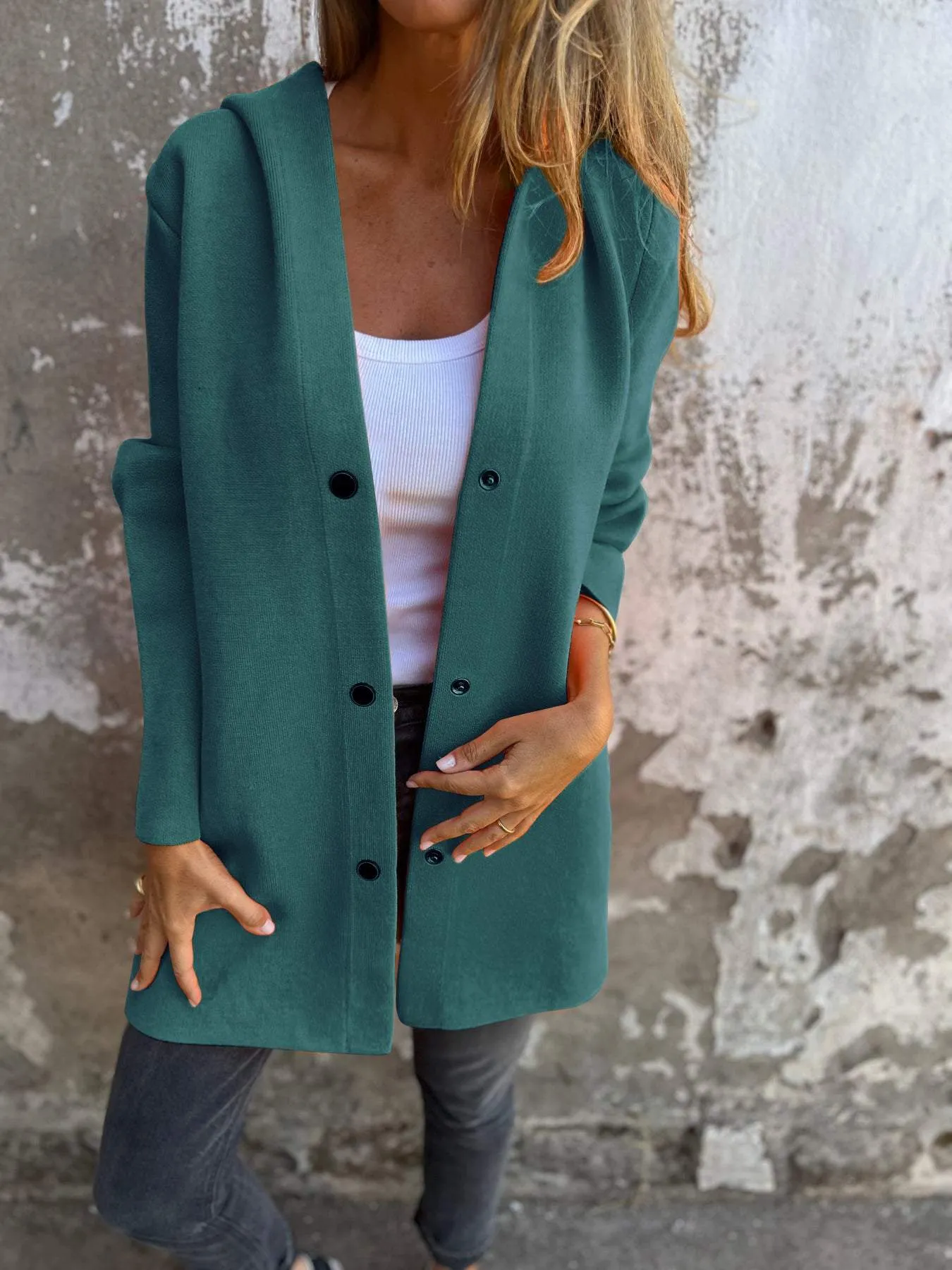 Adriana | Cardigan with Buttons and Hood