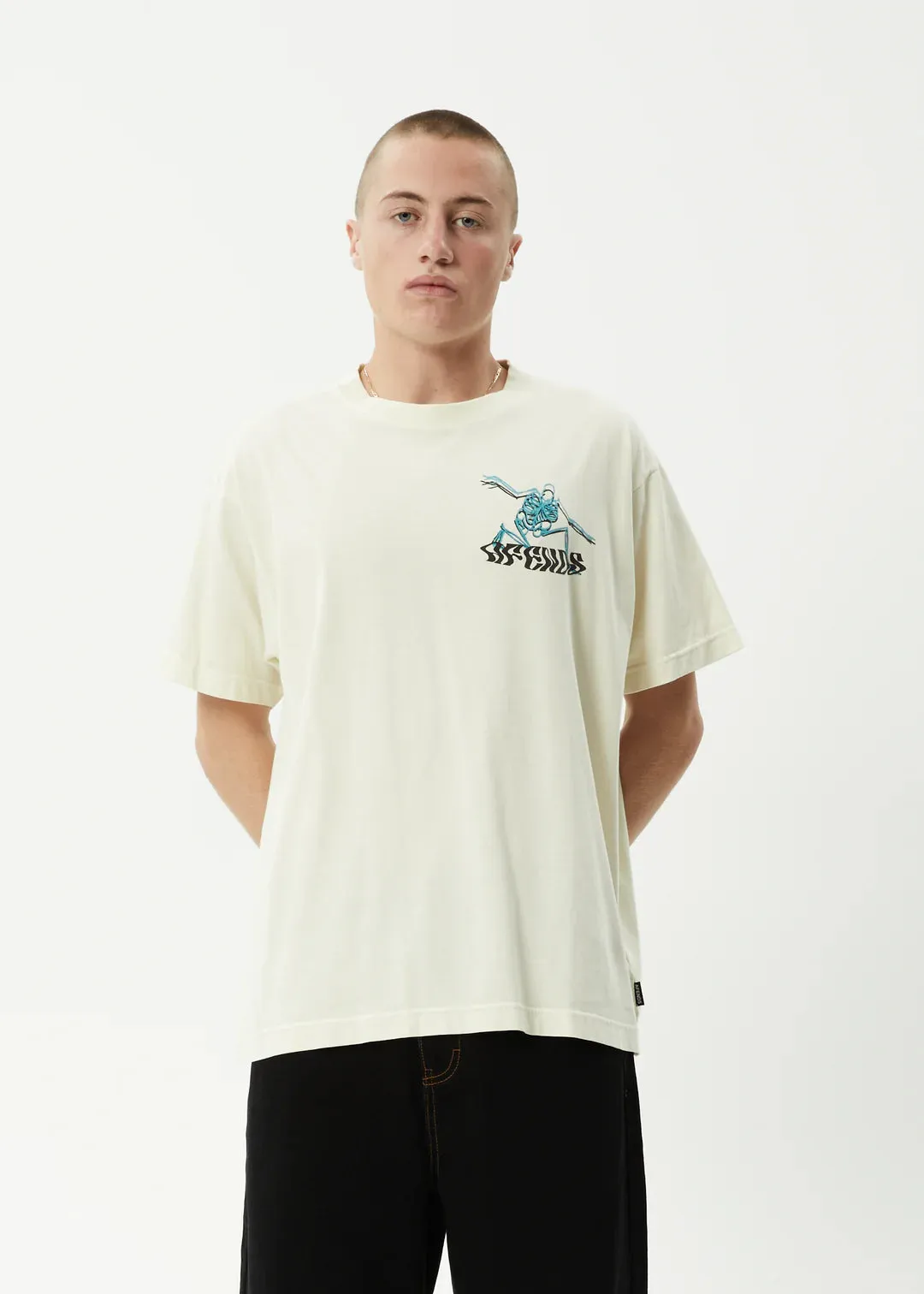 Afends Smiling Assassin Recycled Boxy Fit Tee LIMESTONE