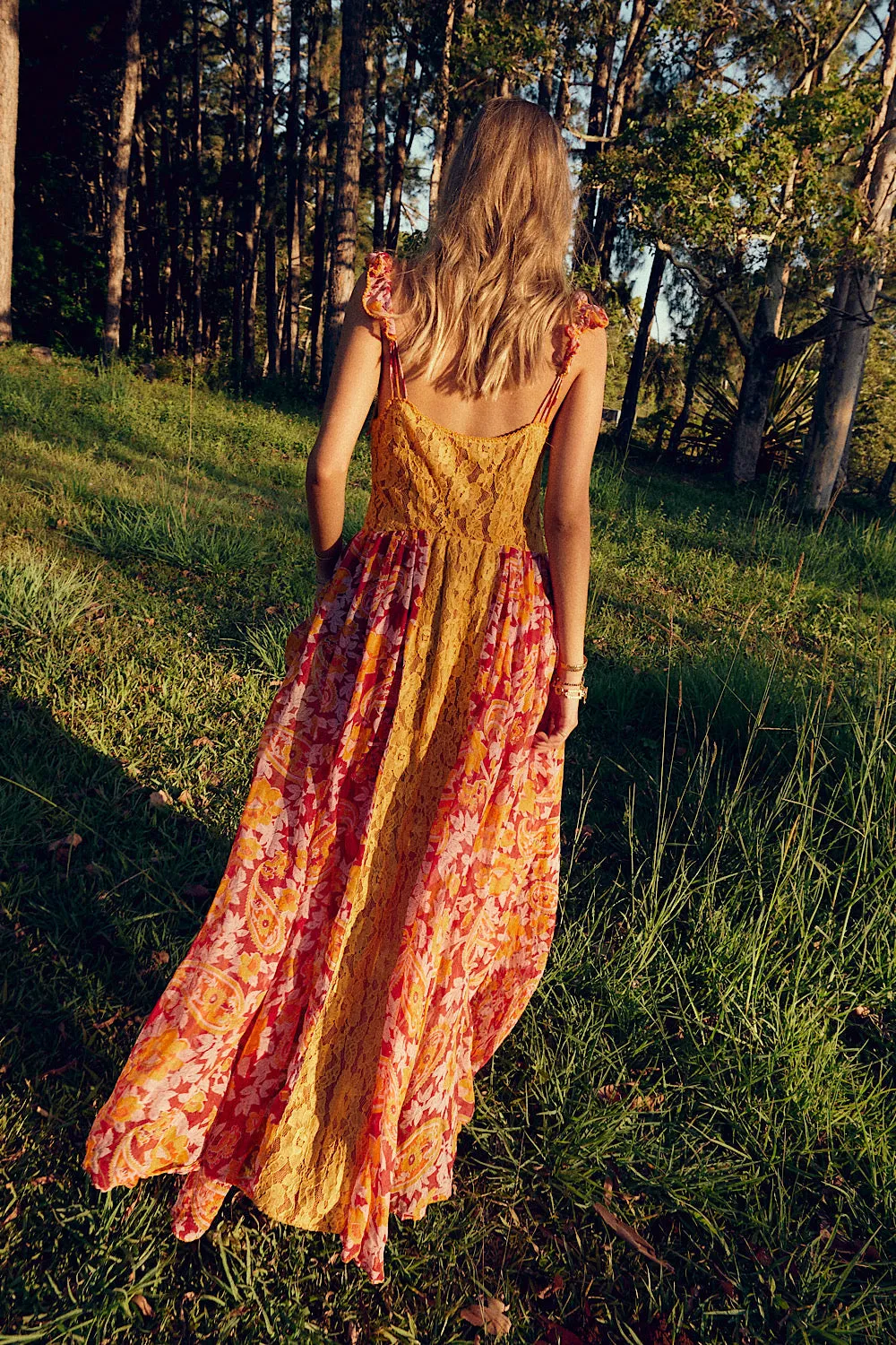 All My Love Silk/Cotton   Lace Maxi Slip Dress