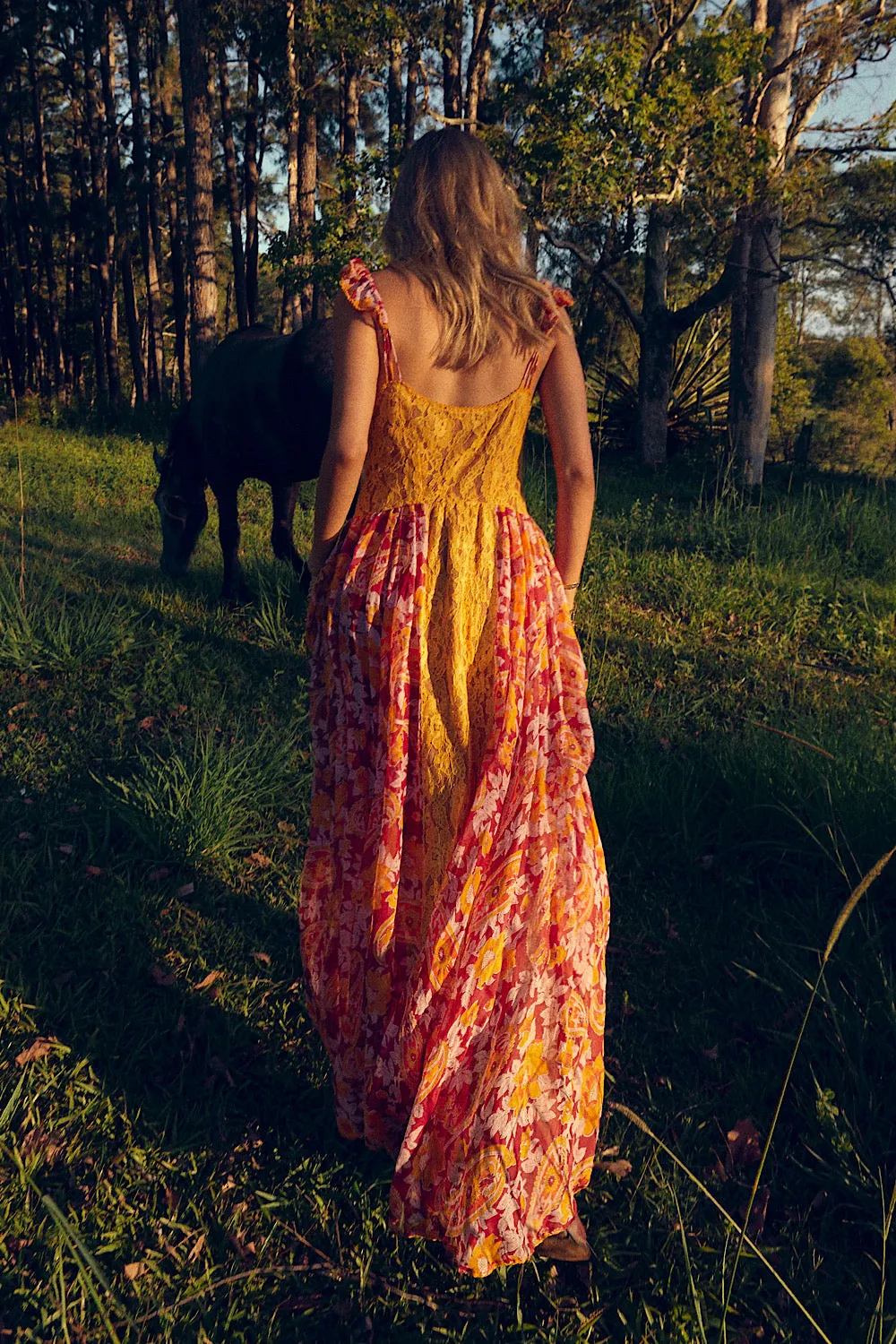 All My Love Silk/Cotton   Lace Maxi Slip Dress