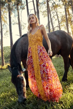 All My Love Silk/Cotton   Lace Maxi Slip Dress