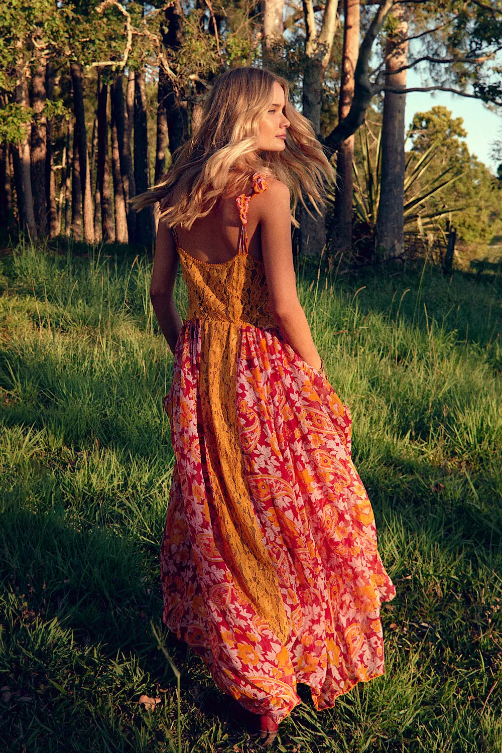 All My Love Silk/Cotton   Lace Maxi Slip Dress