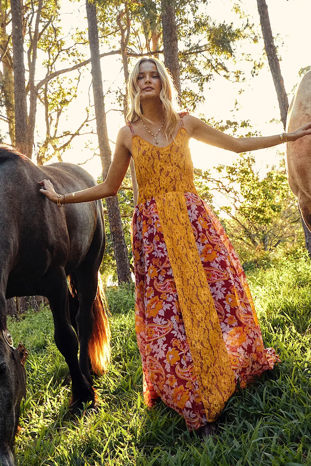 All My Love Silk/Cotton   Lace Maxi Slip Dress