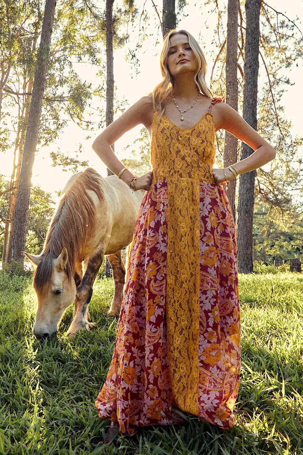 All My Love Silk/Cotton   Lace Maxi Slip Dress