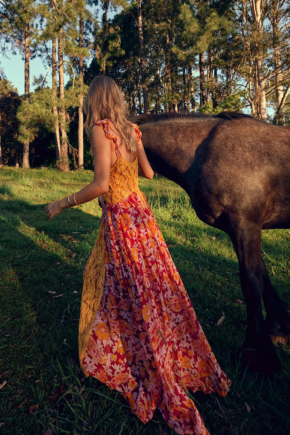 All My Love Silk/Cotton   Lace Maxi Slip Dress