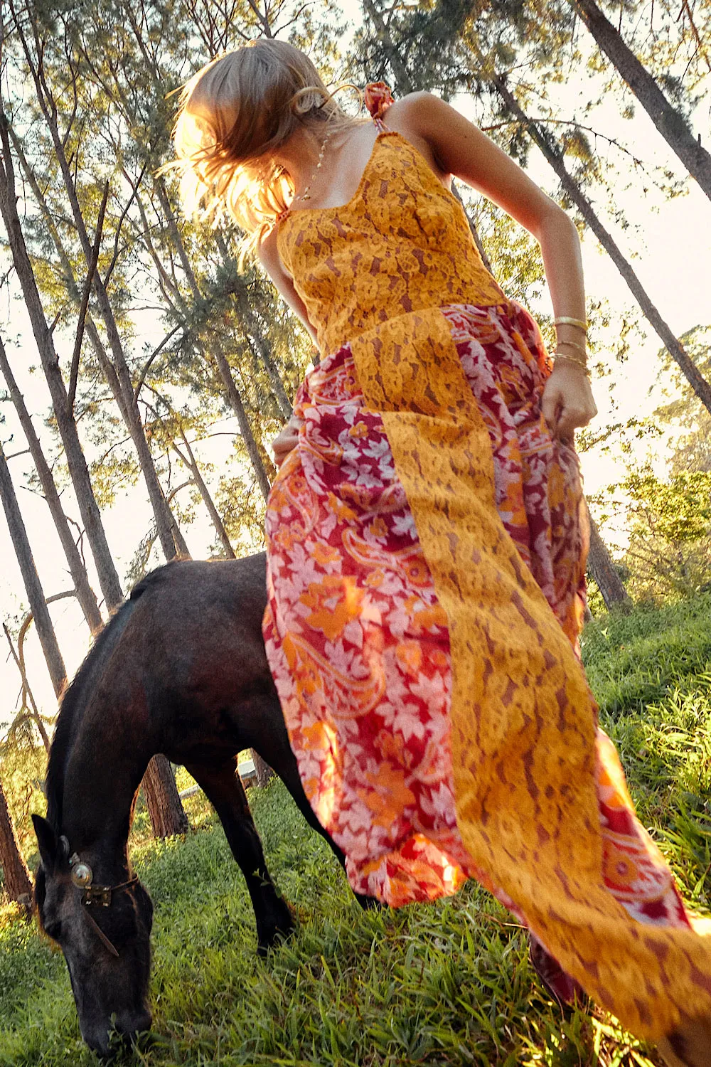 All My Love Silk/Cotton   Lace Maxi Slip Dress