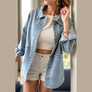 'Arlet' Oversized Distressed Denim Jacket