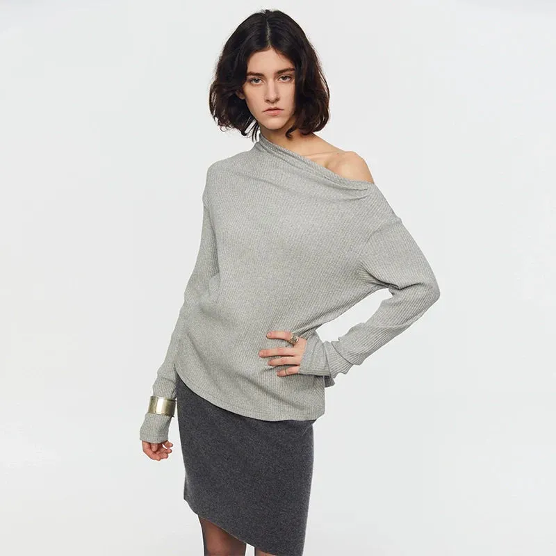 Asymmetric Ribbed Sweater