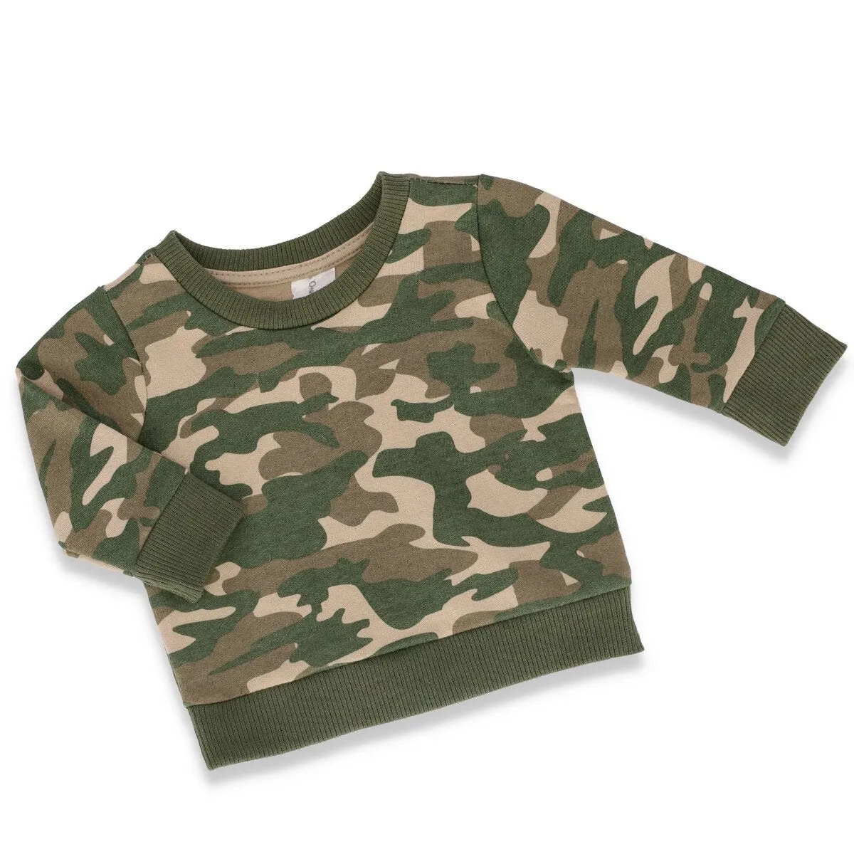 Baby Boys Camo Sweat Top - Light Grey