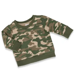 Baby Boys Camo Sweat Top - Light Grey