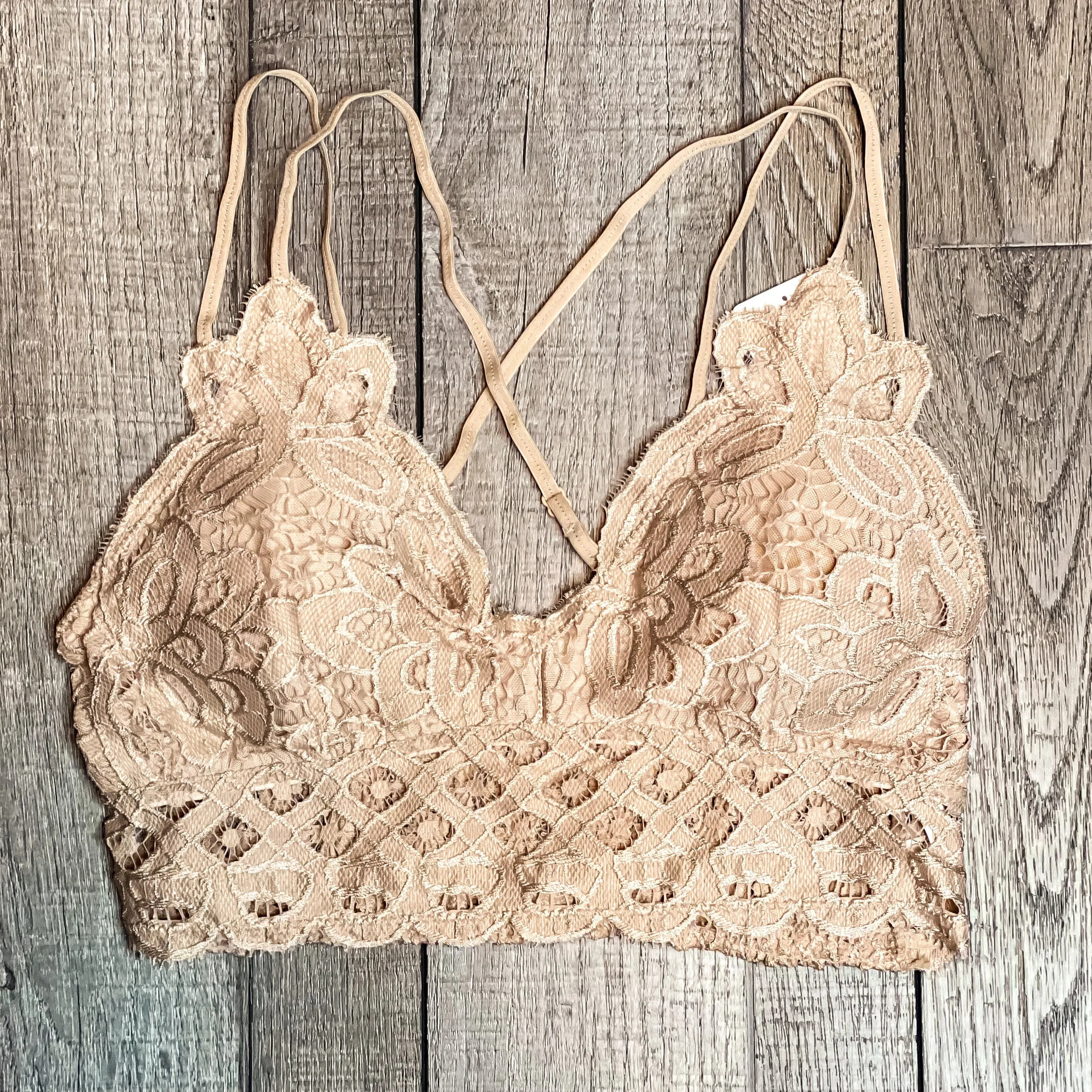 Bare It All Bralette- Lace Smocked, 3 colors