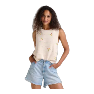 Bianca Crew Tank Embroidered