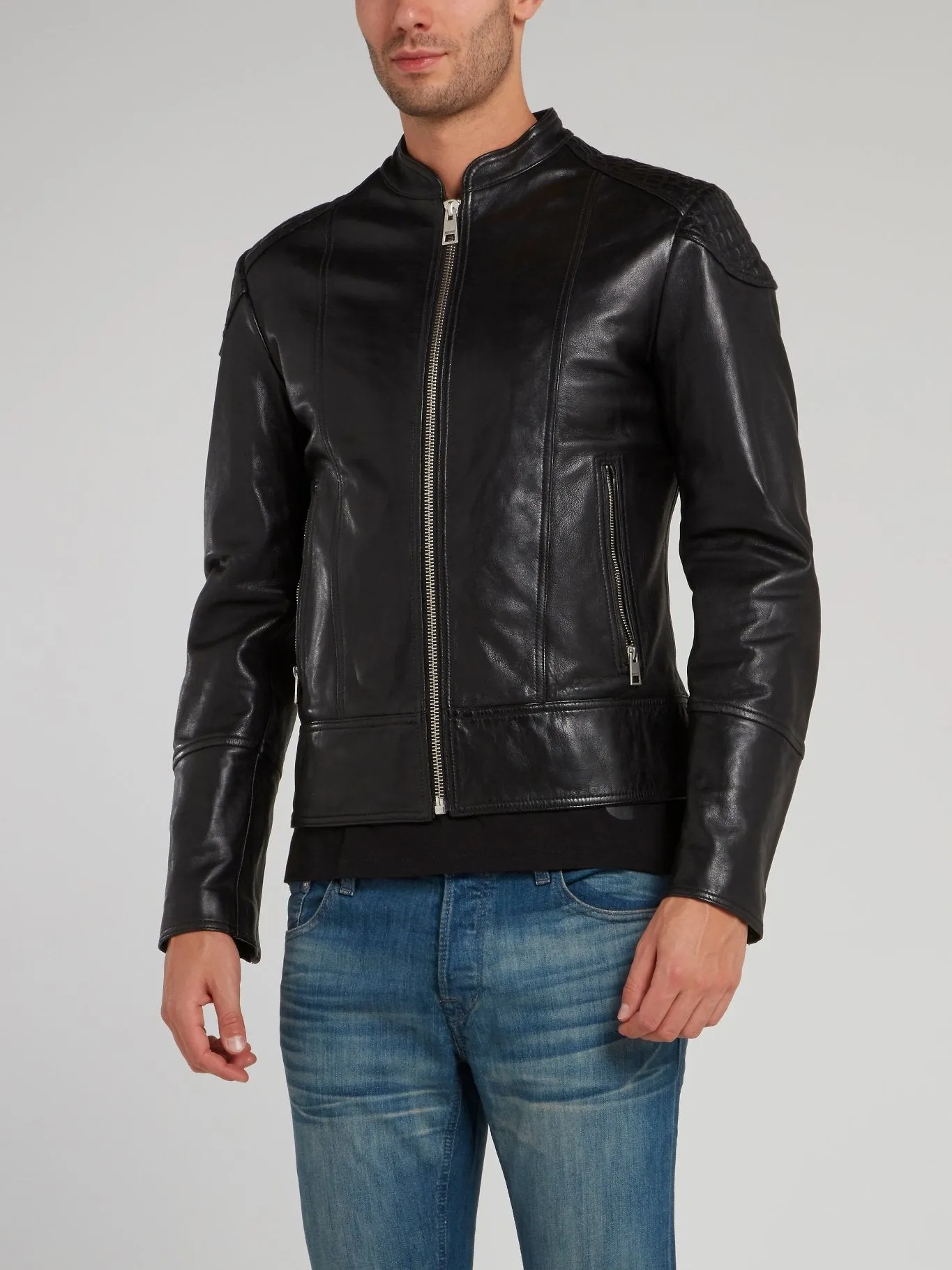 Black Zip Up Moto Jacket