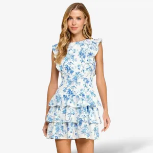 Blue Blossom Ruffle Dress