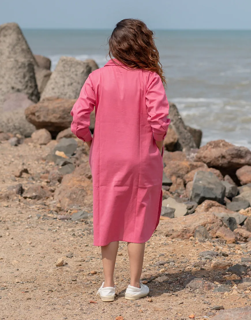 Blush Pink Shirt Dress