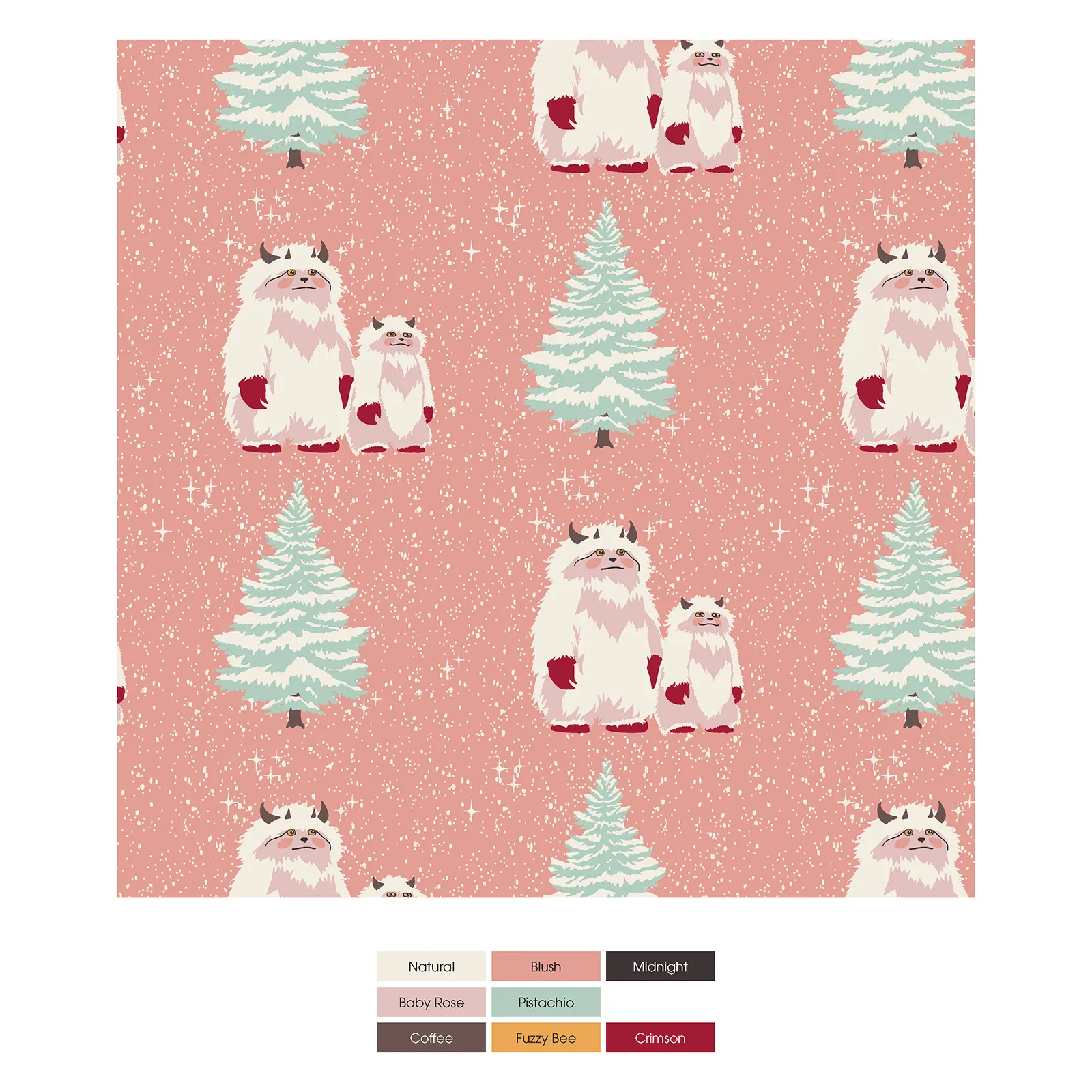 Blush Yeti Ruffle Footie with 2-way zipper - Holiday