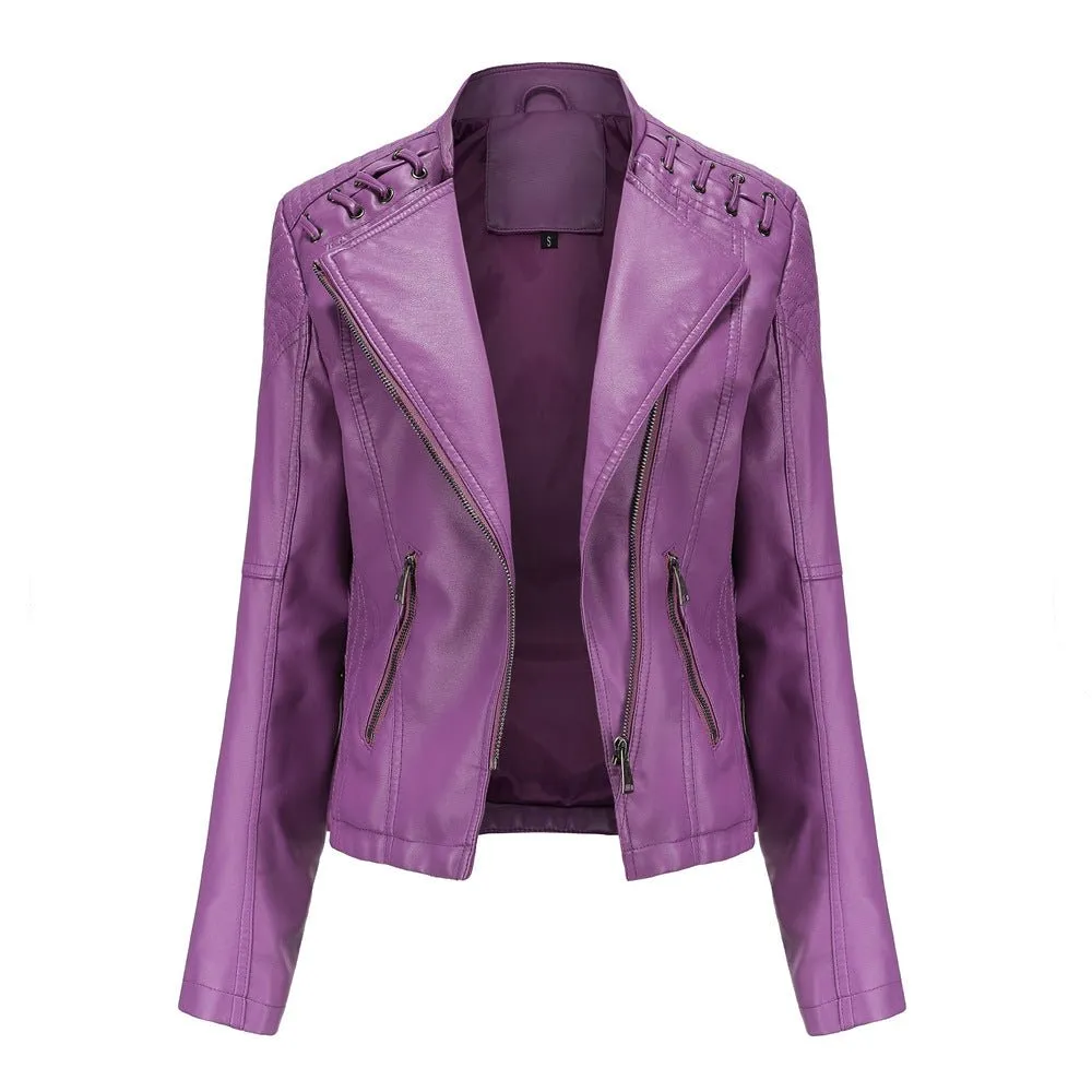 Bold Leatherette Biker Jacket for Fearless Fashionistas