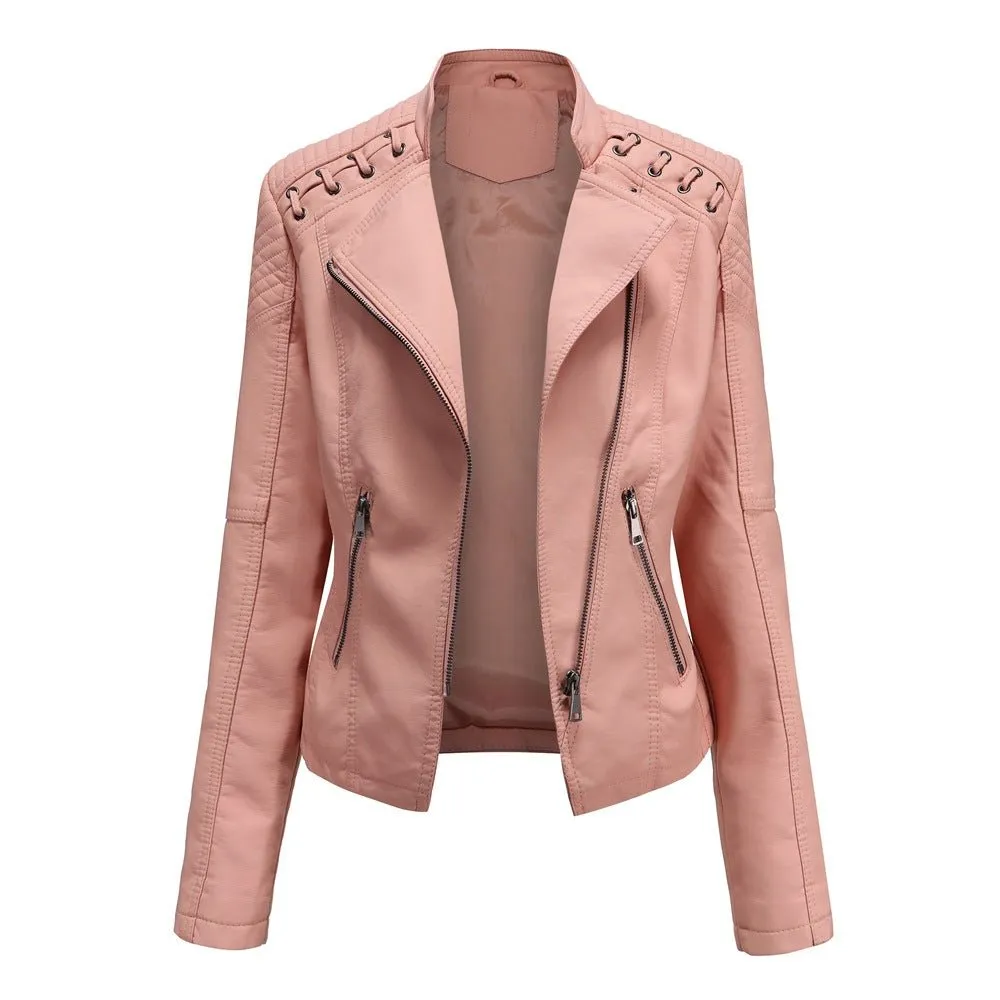 Bold Leatherette Biker Jacket for Fearless Fashionistas