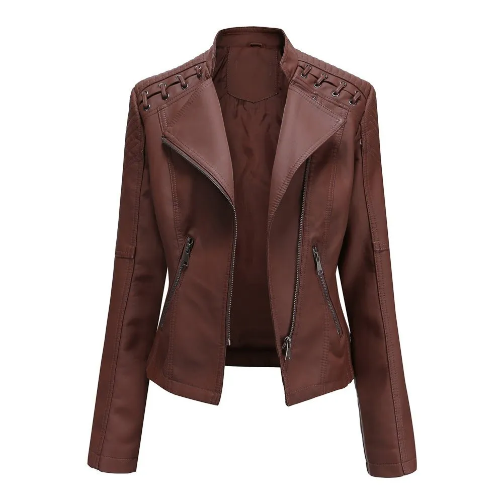Bold Leatherette Biker Jacket for Fearless Fashionistas