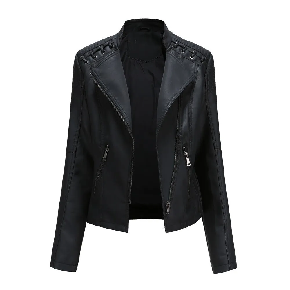 Bold Leatherette Biker Jacket for Fearless Fashionistas