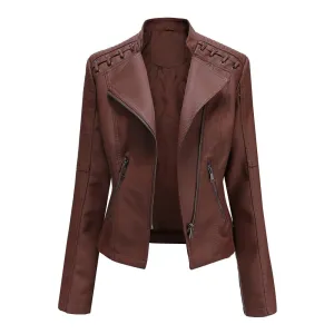 Bold Leatherette Biker Jacket for Fearless Fashionistas