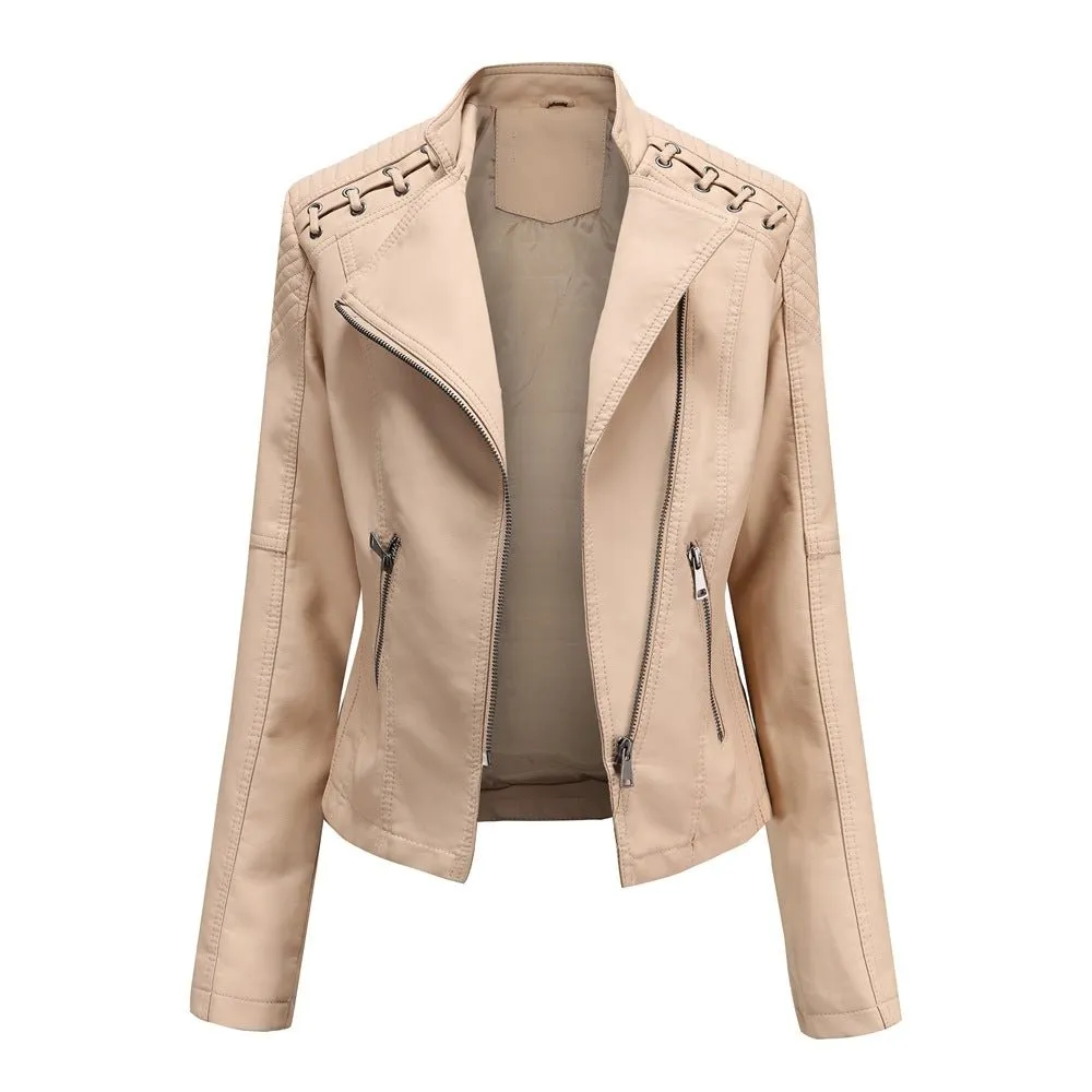 Bold Leatherette Biker Jacket for Fearless Fashionistas