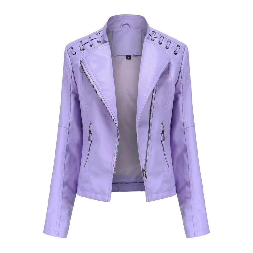 Bold Leatherette Biker Jacket for Fearless Fashionistas