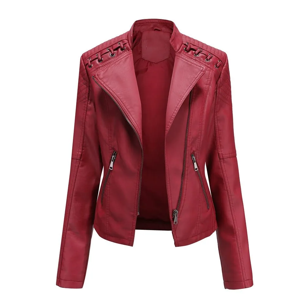 Bold Leatherette Biker Jacket for Fearless Fashionistas