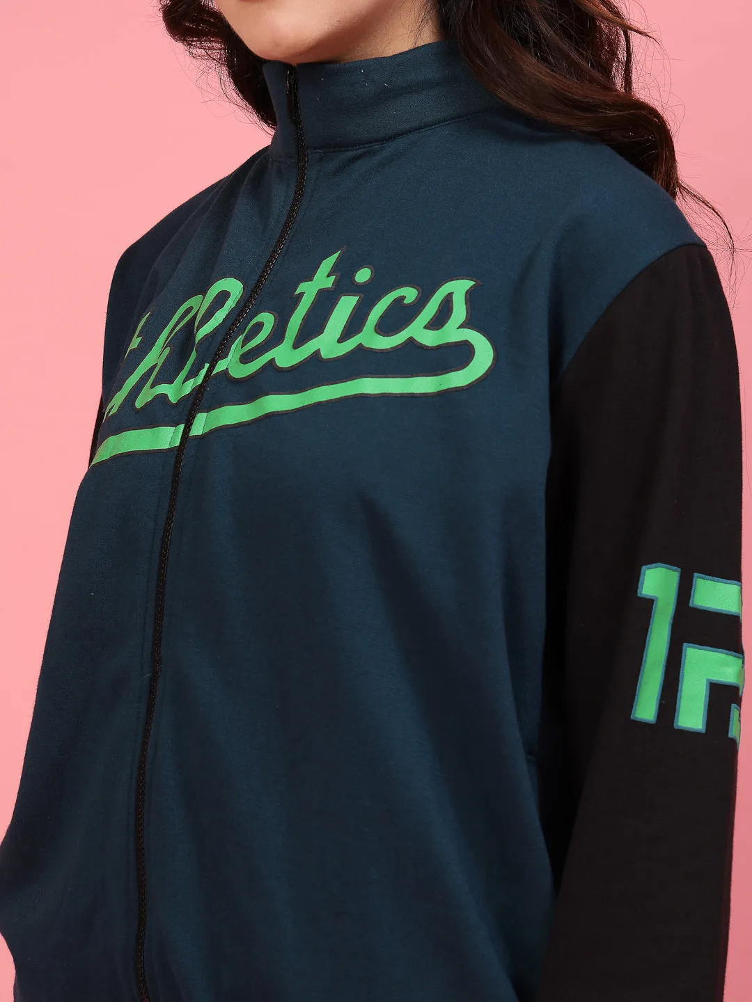 Bold Puff Print Varsity Jacket