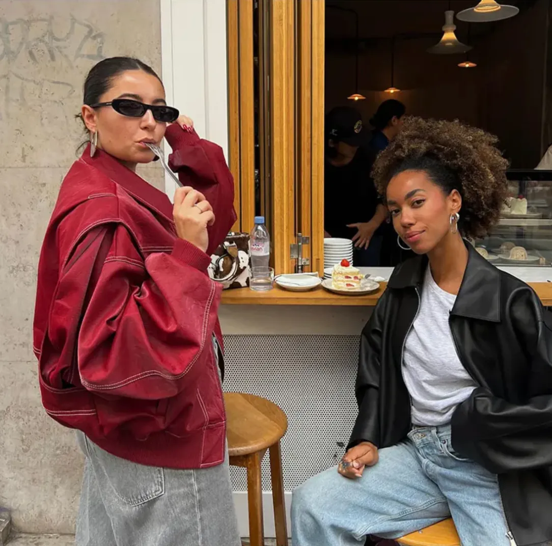 Bold Women's Oversized Red Leather Coat for Fearless Fashion