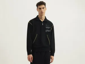 Boxy Fit High Neck Typography Sweatshirts