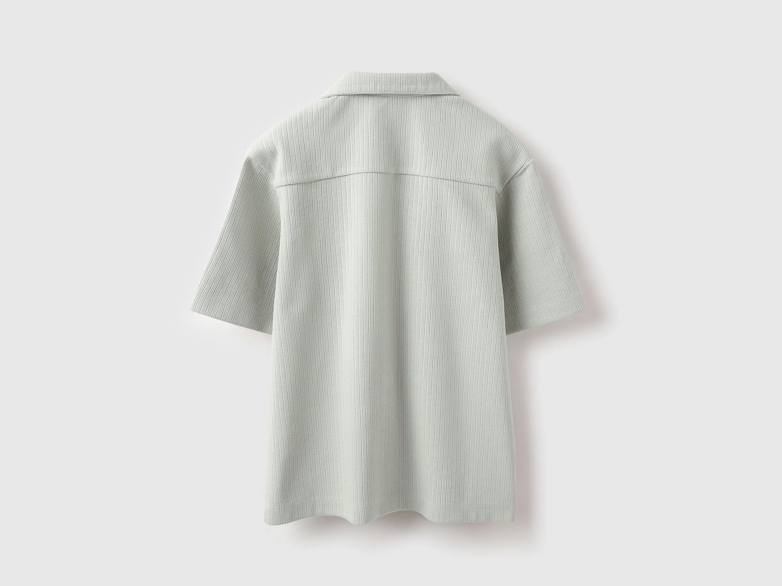 Boxy Fit Resort Collar Textured Shirt