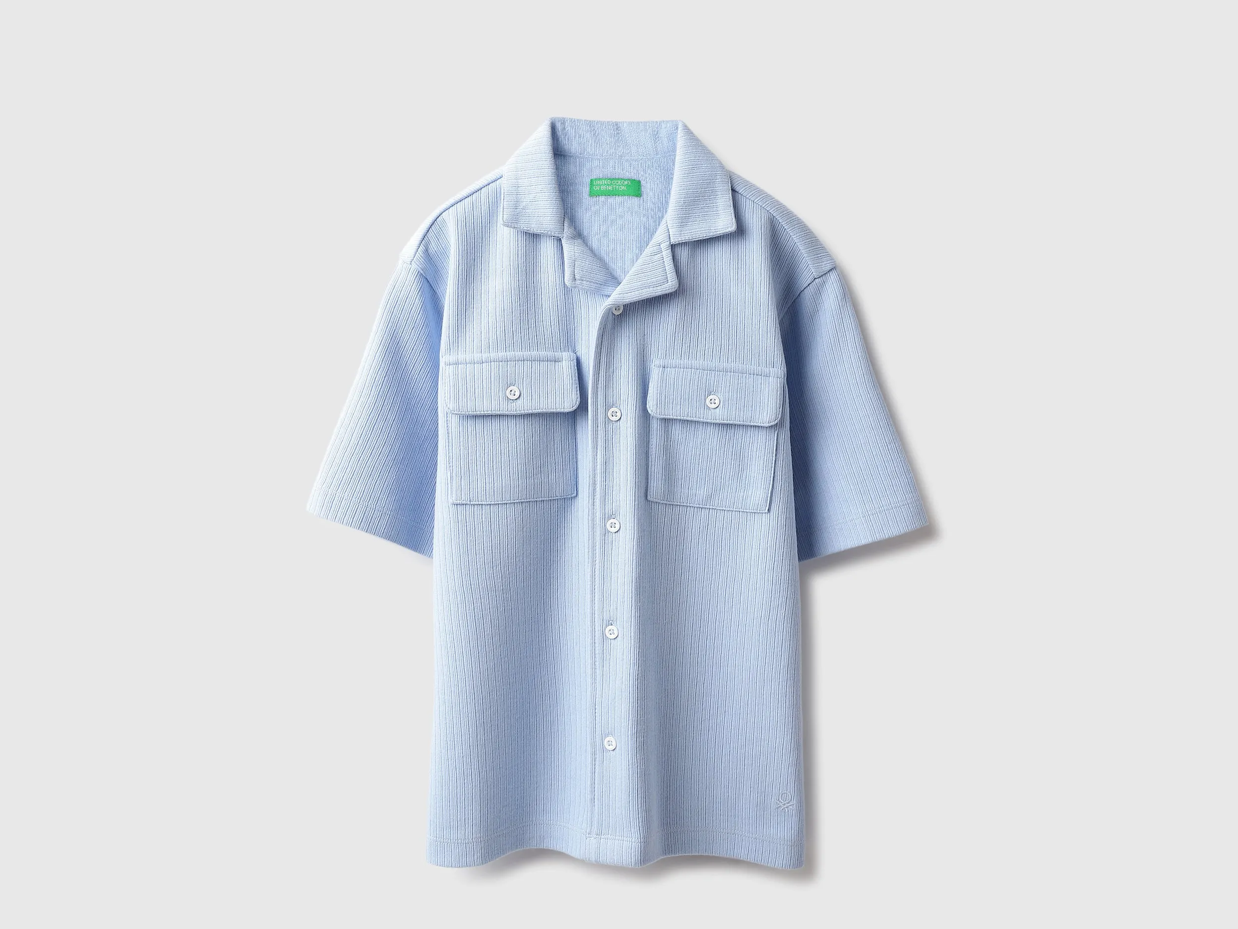 Boxy Fit Resort Collar Textured Shirt