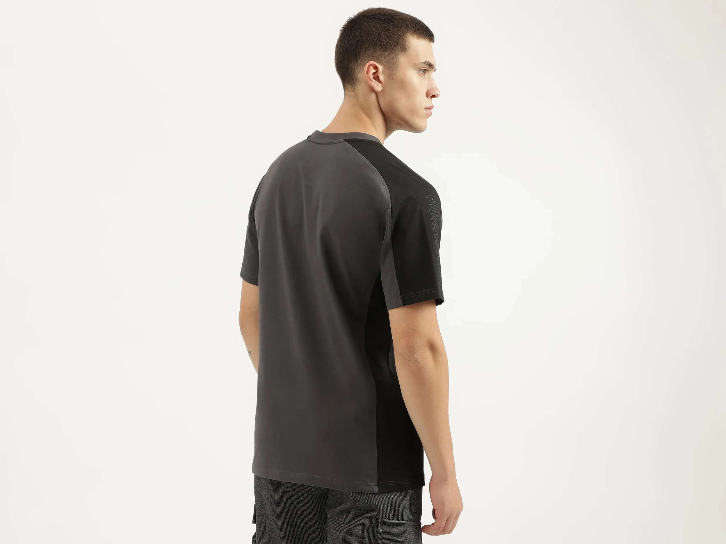 Boxy Fit Round Neck Color Block T-shirts