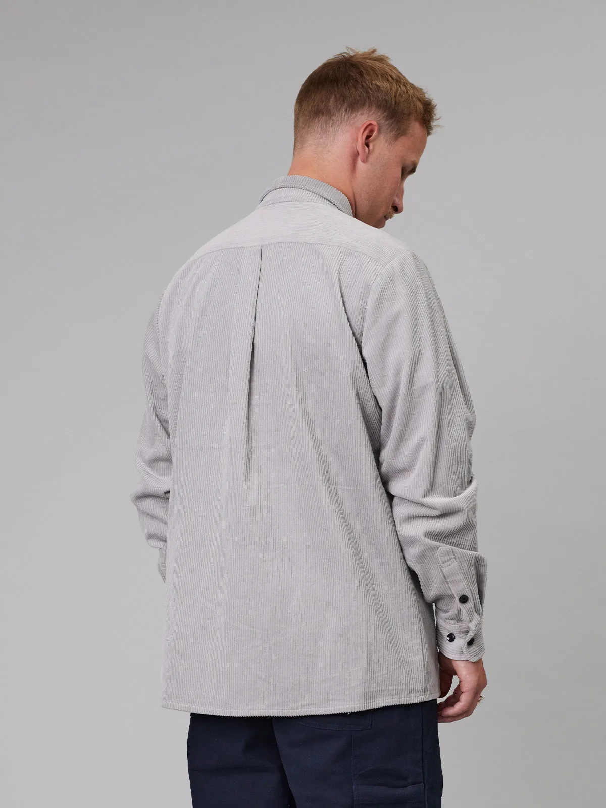 BOXY RIPPLE SHIRT - LIGHT GREY