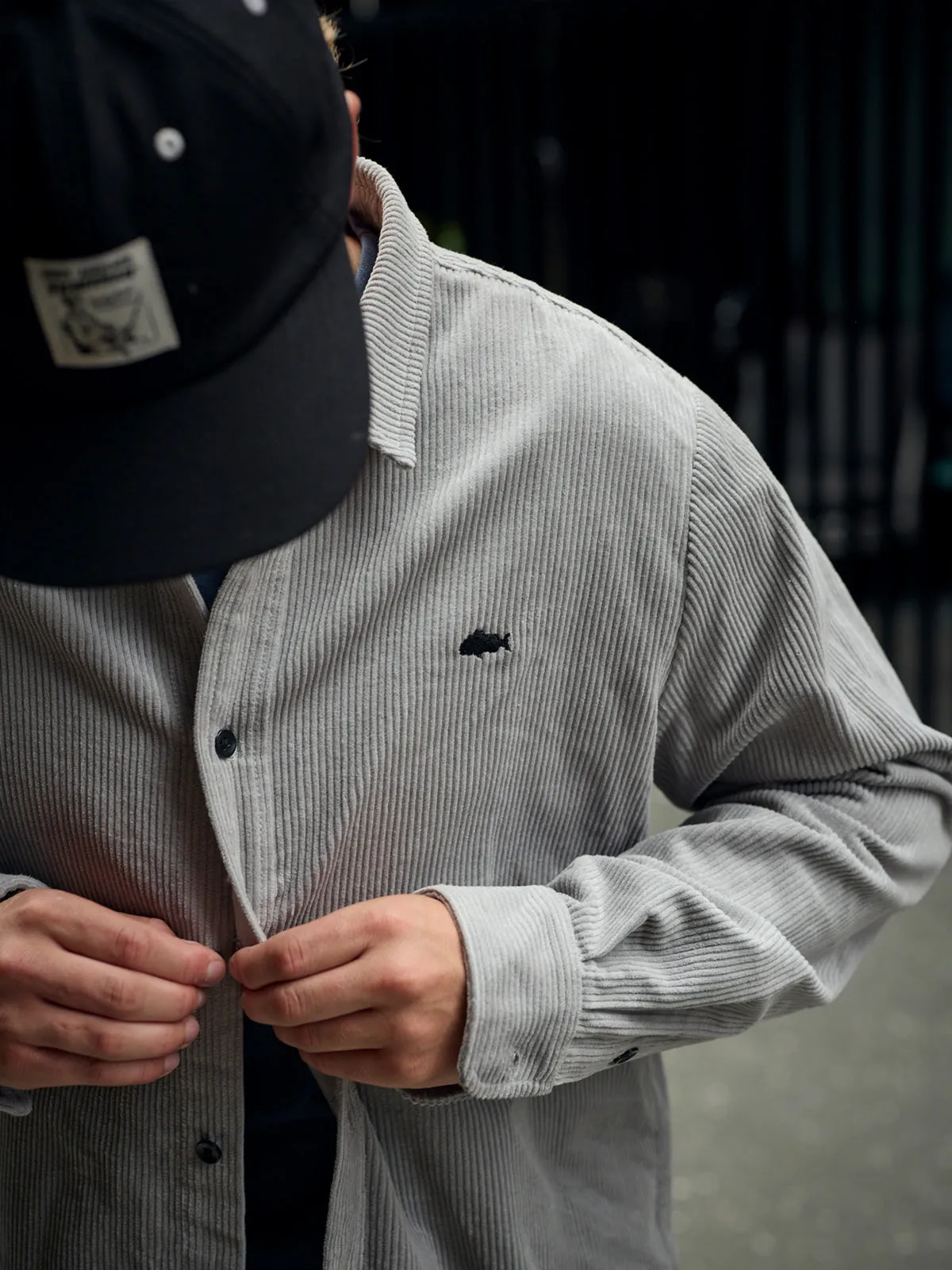 BOXY RIPPLE SHIRT - LIGHT GREY