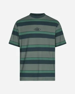 Boxy Tee Short Sleeve - Dark Tonal Stripes