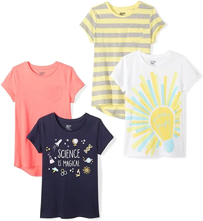 Brand new Children's Spotted Zebra Girls' Short-Sleeve T-Shirts, set of 4! Size L (10)
