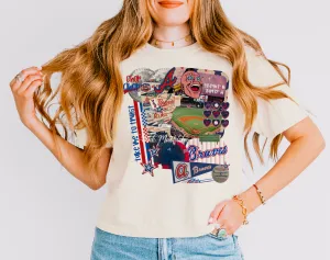 Braves Baseball Boxy Crop Tee - Comfort Colors/ Adult Sizes