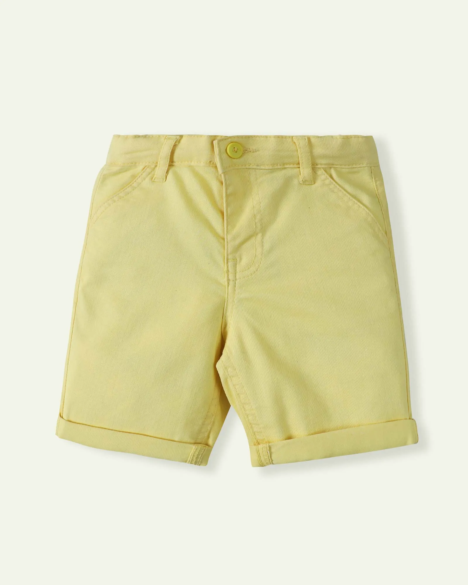 Bright Yellow Twill Shorts