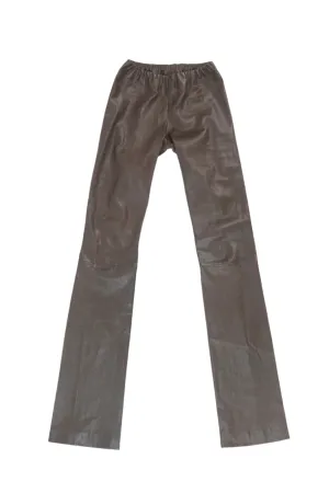 Brown Leather Flare Pants