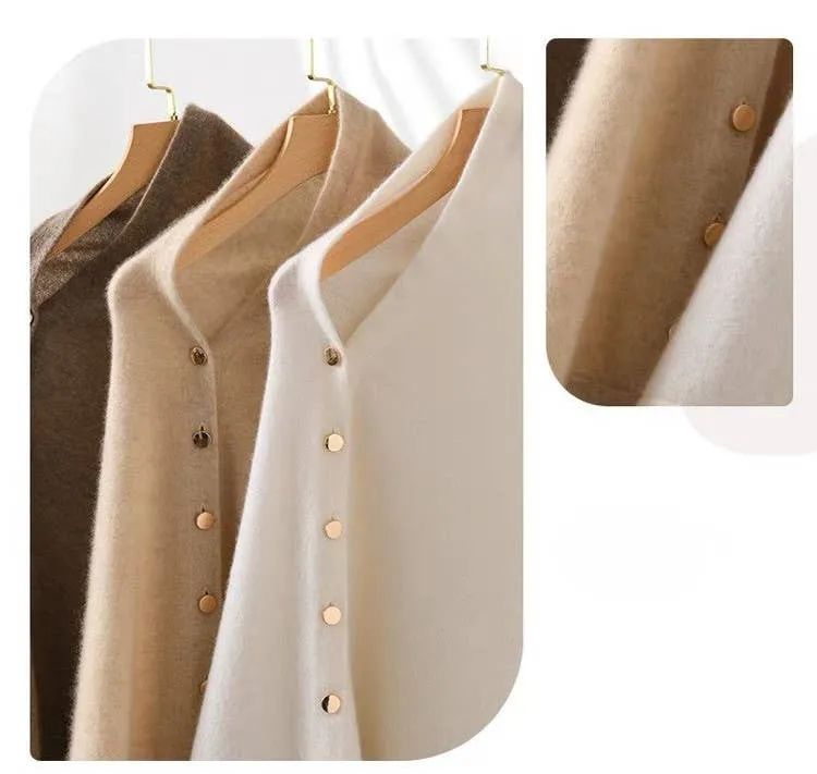 Cashmere Cape with Buttons