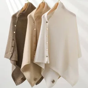 Cashmere Cape with Buttons
