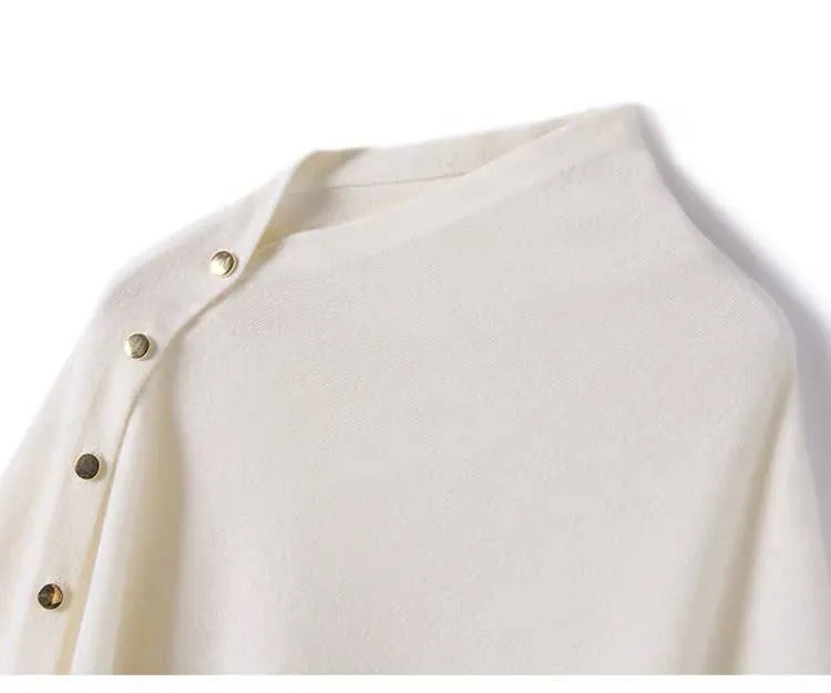 Cashmere Cape with Buttons